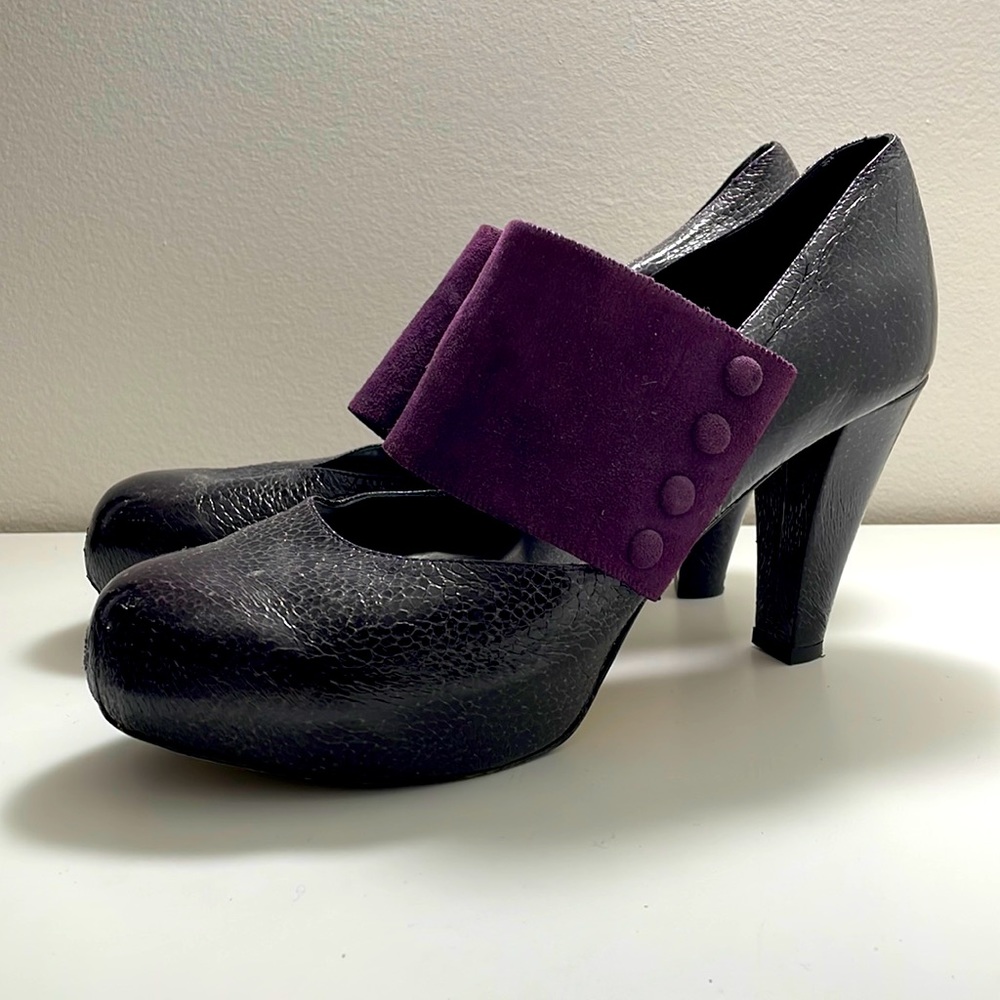 Jeanne Jarvaise Plum Mary Jane Heels Size IT39/US 9